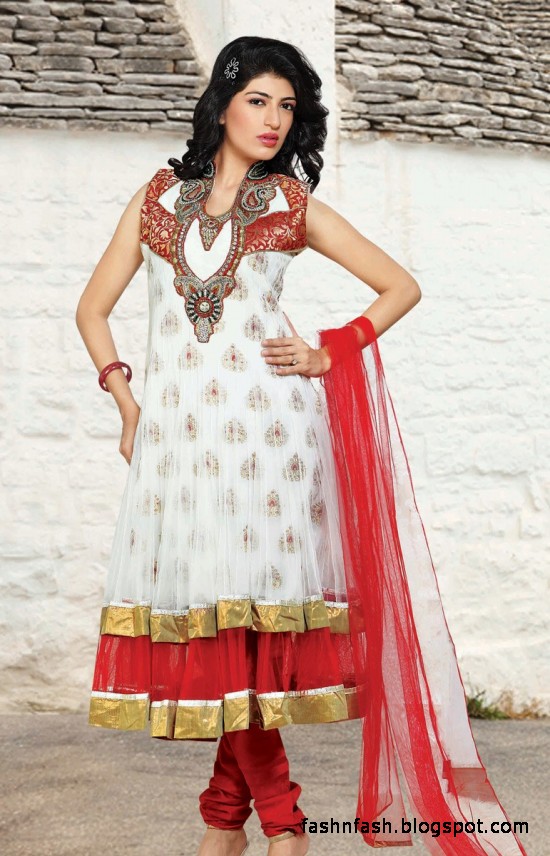 Anarkali Fancy Frocks-Indian-Pakistani Anarkali Umbrella Frocks New Latest Collection Dress Designs-5