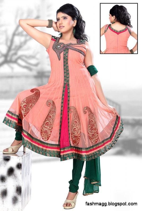 Anarkali Fancy Frocks Latest New Fashion Dress Designs-Anarkali Churidar Salwar Kameez-1