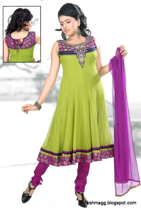 Anarkali Fancy Frocks Latest New Fashion Dress Designs-Anarkali Churidar Salwar Kameez-2