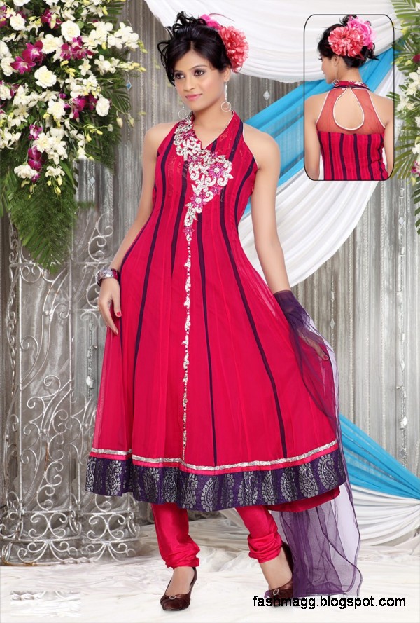 Anarkali Fancy Frocks Latest New Fashion Dress Designs-Anarkali Churidar Salwar Kameez-