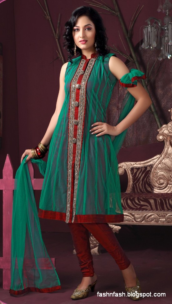 Anarkali Umbrella Fancy Frocks-Indian-Pakistani New Latest Dress Designs Collection 2013-3