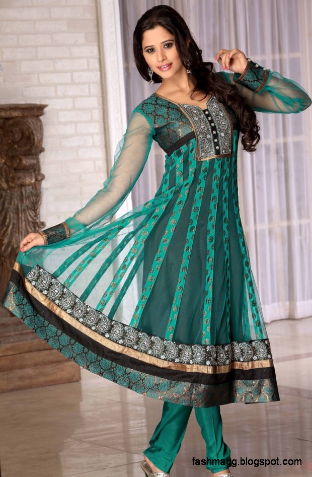 Anarkali Umbrella Frocks-Indian-Pakistani Fancy Frocks Latest New Dress Designs Collection 2013-4