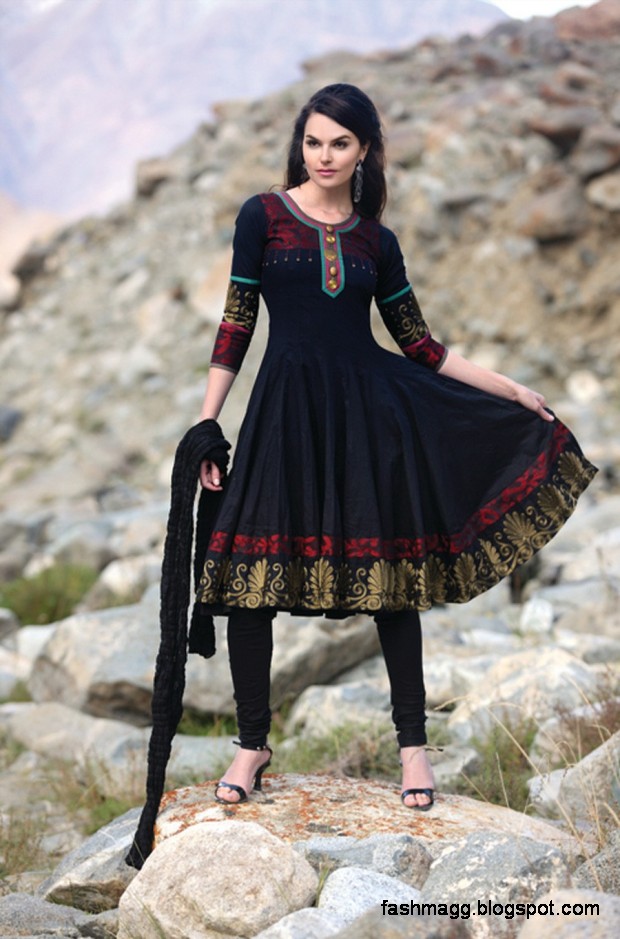 Anarkali Umbrella Frocks-Indian-Pakistani Fancy Frocks Latest New Dress Designs Collection 2013-5