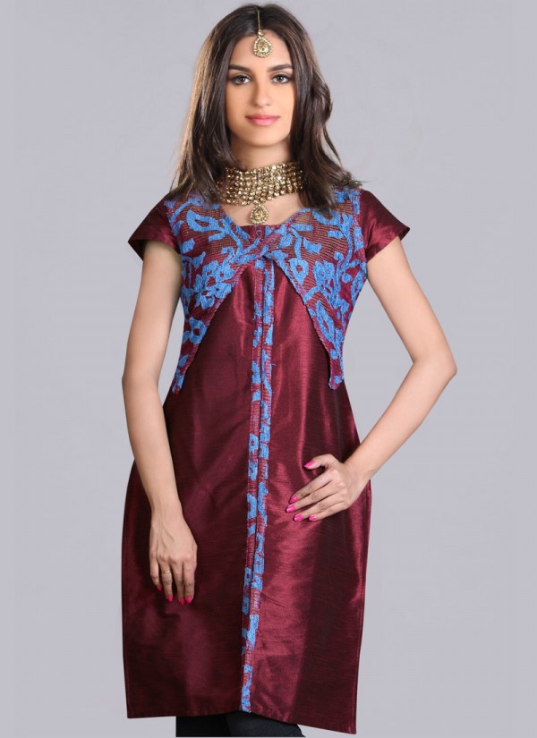Indian-Trendy-Style-Tunic-Kurti-Designs-2013-Indian-Tunic-Kurti's-Fashionable-Dress-2