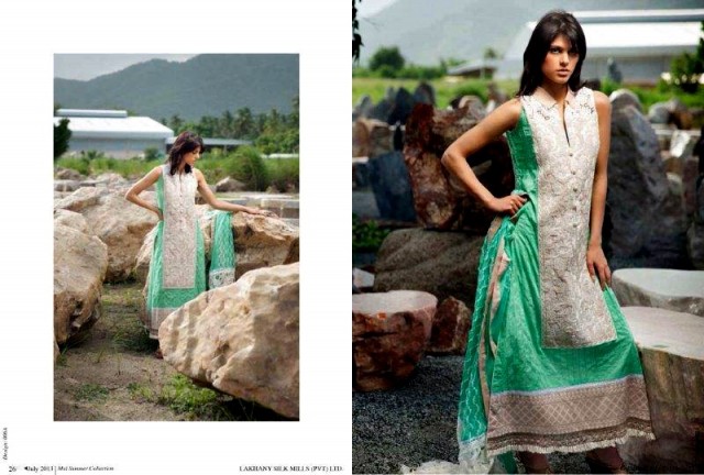 Beautiful-Cute-Girls-Models-Wear-Summer-Eid-Dress-Collection-2013-Lakhani-Silk-Mills-12