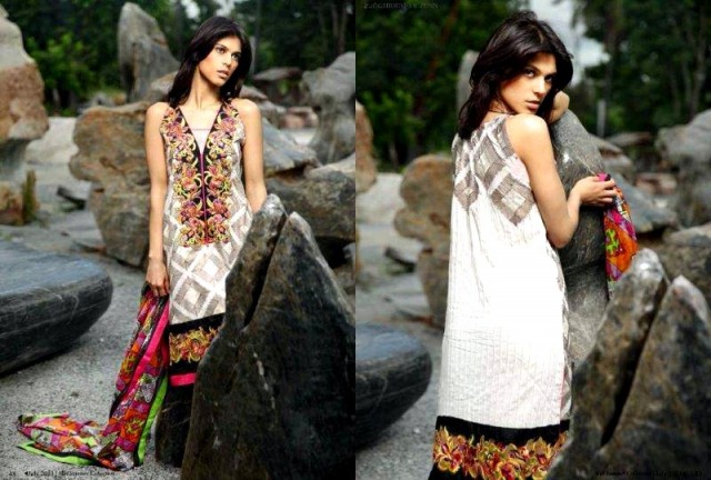 Beautiful-Cute-Girls-Models-Wear-Summer-Eid-Dress-Collection-2013-Lakhani-Silk-Mills-3