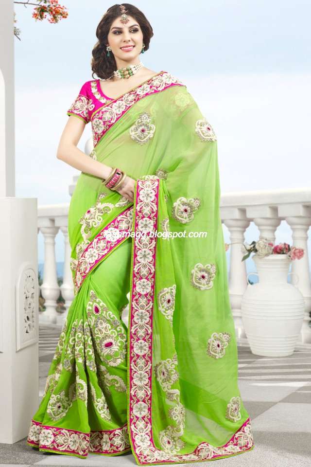 Indian-Brides-Bridal-Wedding-Fancy-Embroidered-Saree-Design-New-Fashion-Hot-Sari-Dress-17