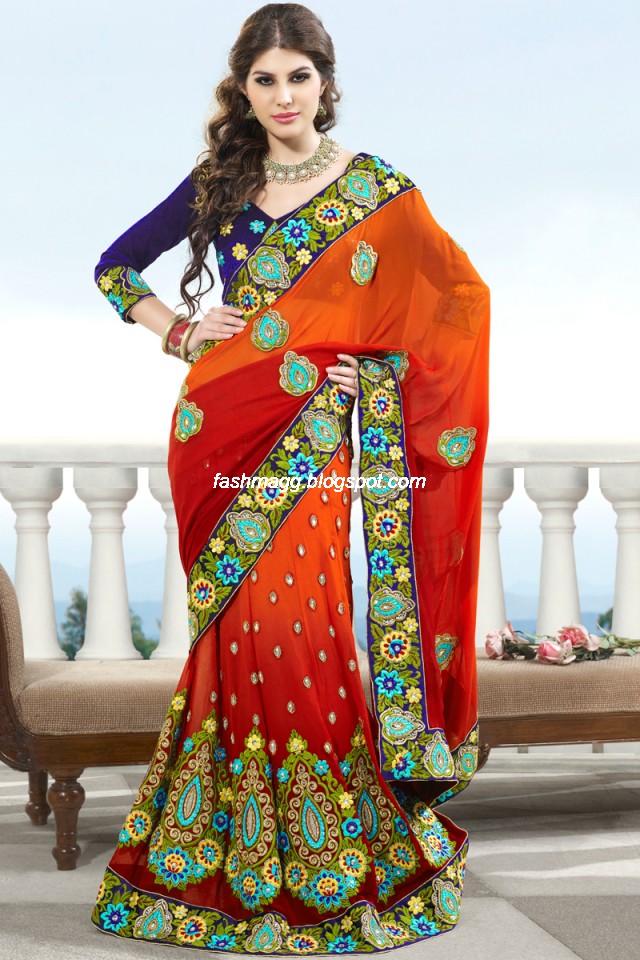 Indian-Brides-Bridal-Wedding-Fancy-Embroidered-Saree-Design-New-Fashion-Hot-Sari-Dress-2