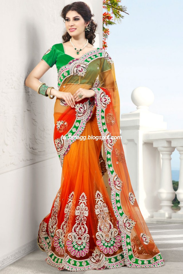 Indian-Brides-Bridal-Wedding-Fancy-Embroidered-Saree-Design-New-Fashion-Hot-Sari-Dress-3