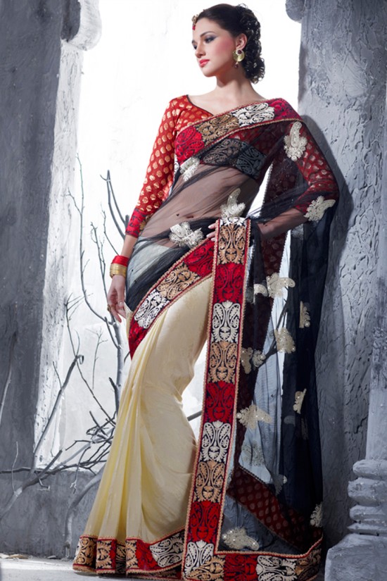 Indian-Brides-Bridal-Wedding-Party-Wear-Embroidered-Saree-Design-New-Fashion-Reception-Sari-11