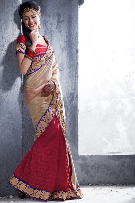 Indian-Brides-Bridal-Wedding-Party-Wear-Embroidered-Saree-Design-New-Fashion-Reception-Sari-17