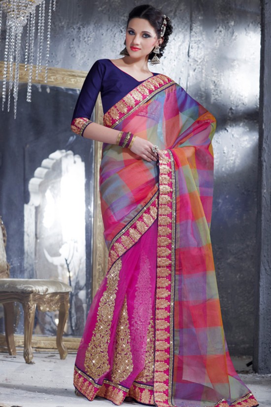 Indian-Brides-Bridal-Wedding-Party-Wear-Embroidered-Saree-Design-New-Fashion-Reception-Sari-18