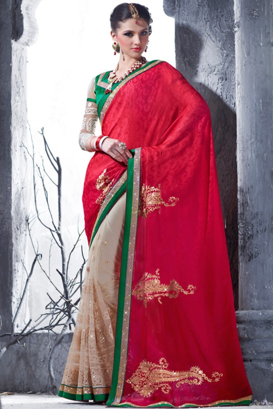 Indian-Brides-Bridal-Wedding-Party-Wear-Embroidered-Saree-Design-New-Fashion-Reception-Sari-19