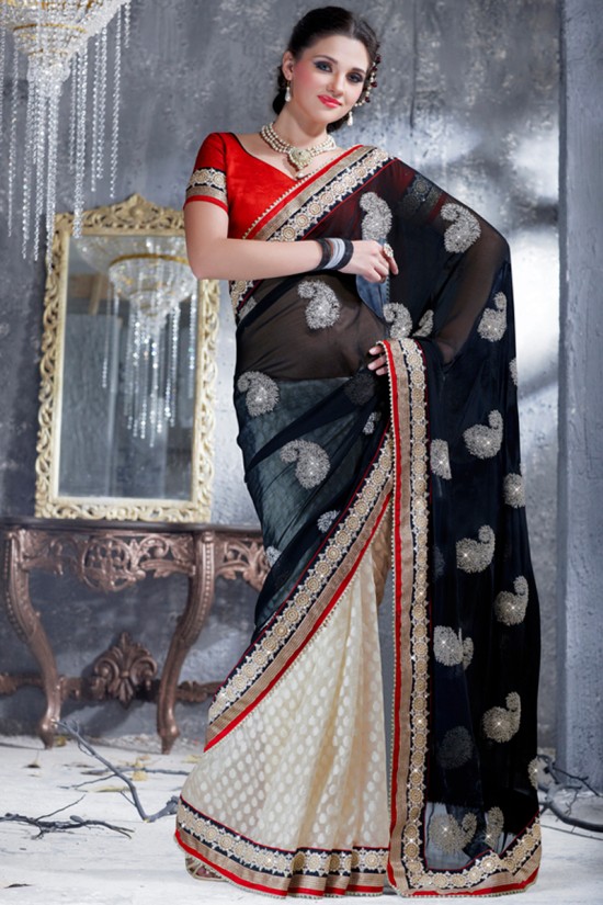 Indian-Brides-Bridal-Wedding-Party-Wear-Embroidered-Saree-Design-New-Fashion-Reception-Sari-4