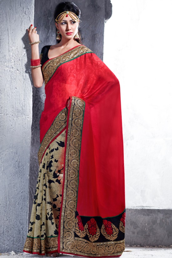Indian-Brides-Bridal-Wedding-Party-Wear-Embroidered-Saree-Design-New-Fashion-Reception-Sari-6