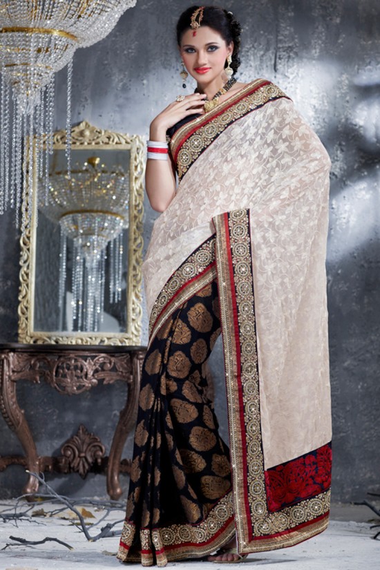 Indian-Brides-Bridal-Wedding-Party-Wear-Embroidered-Saree-Design-New-Fashion-Reception-Sari-8