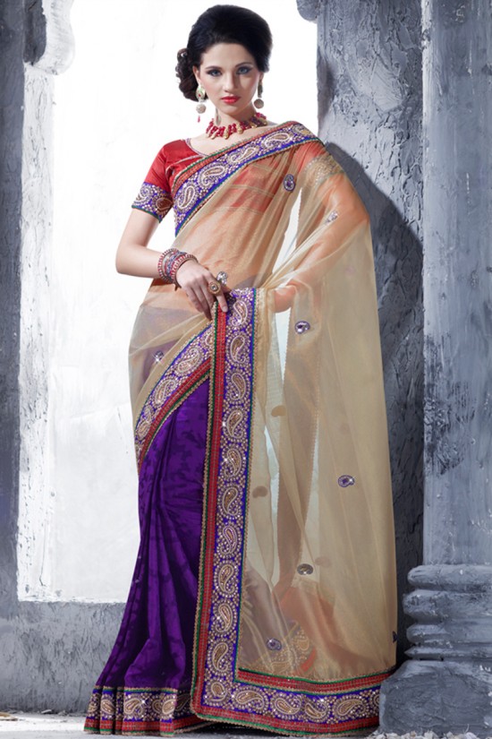 Indian-Brides-Bridal-Wedding-Party-Wear-Embroidered-Saree-Design-New-Fashion-Reception-Sari-