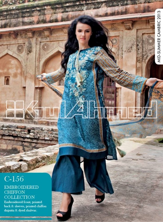 Mid-Summer-Cambric-Collection-2013-Gul-Ahmed-Printed-Embroidered-Fashionable-Dress-for-Girls-Women-4