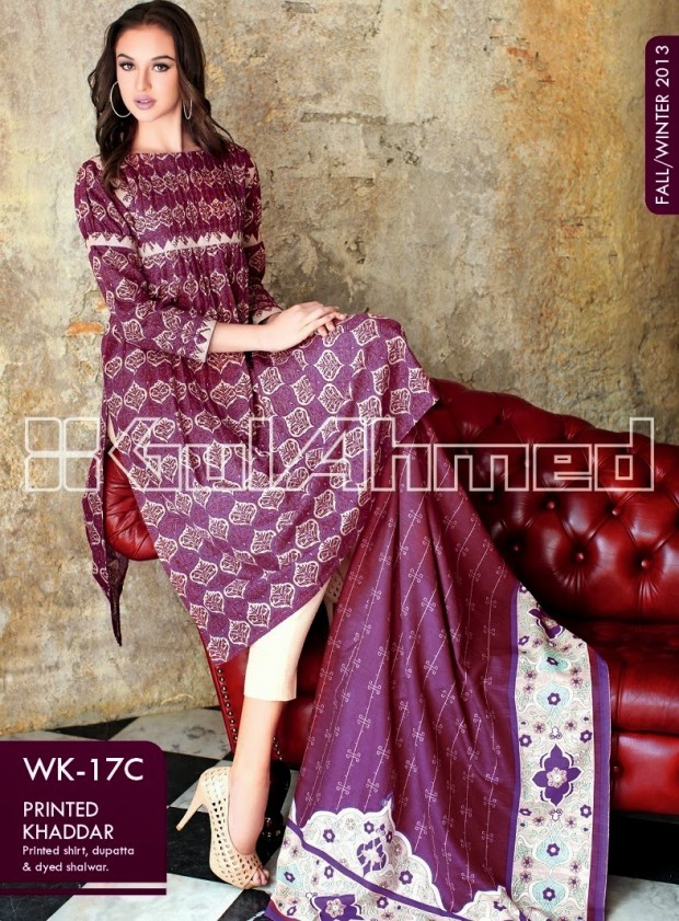 Beautiful-Cute-Girls-New-Fashionable-Dress-Design-by-Gul-Ahmed-Fall-Winter-Collection-2013-14-7