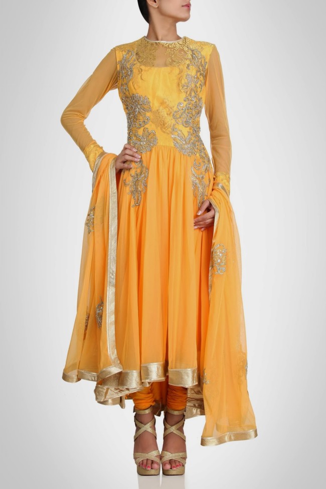 Amazing-Style-Designer-Wedding-Anarkali-Churidar-Frock-And-Sarees-Dress-by-Gaurav-Gupta-