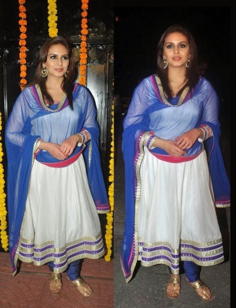 Huma Wear Beautiful Diwali Dress Party Celebration-