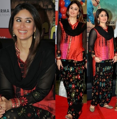 Kareena Kapoor Wear Beautiful Patiala Salwar Kameez New Fashion Suits  by Bollywood Designers-2