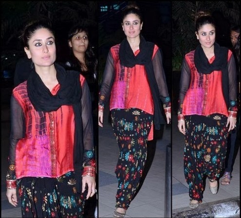 Kareena Kapoor Wear Beautiful Patiala Salwar Kameez New Fashion Suits  by Bollywood Designers-3