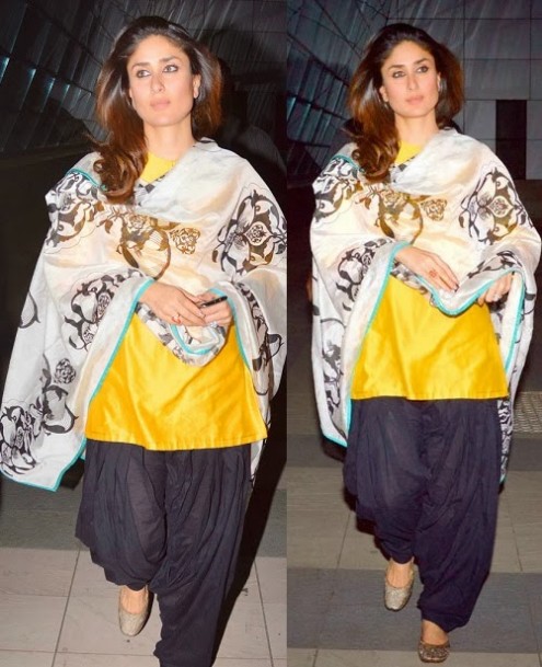 Kareena Kapoor Wear Beautiful Patiala Salwar Kameez New Fashion Suits  by Bollywood Designers-6
