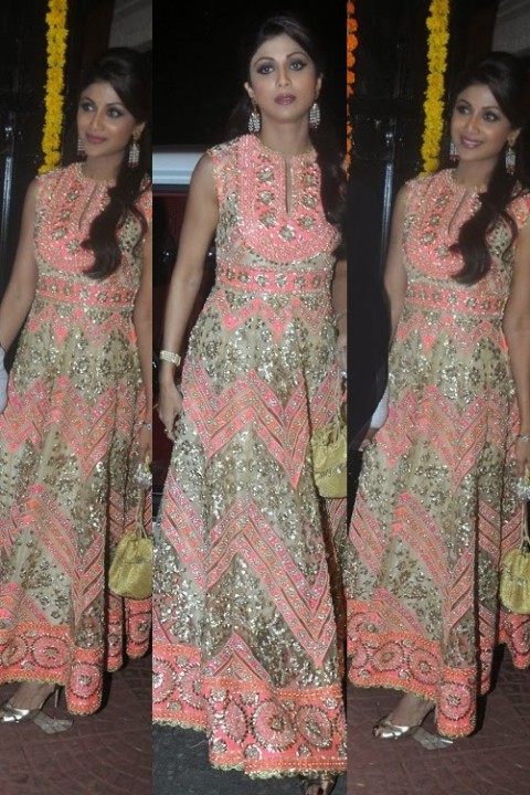 Shilpa Shetty Wear Beautiful Diwali Dress Party Celebration