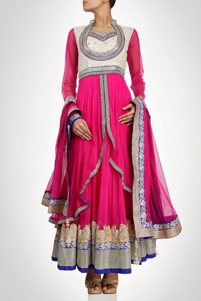 Beautiful-Gorgeous-Wedding-Bridal-Anarkali-Frock-Dresses-for-Girls-Fashion-by-Designer-Kiran-&-Shruti-Aksh-2