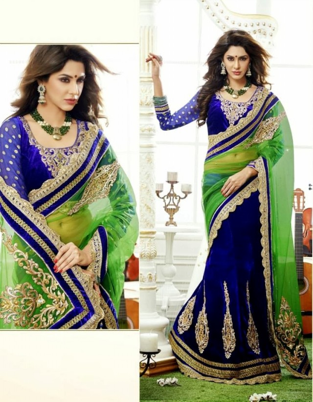Bridal-Wedding-Rich-Heavy-Embroidered-Sarees-Designs-Lehanga-Style-Fancy-Sari-New-Fashion-4
