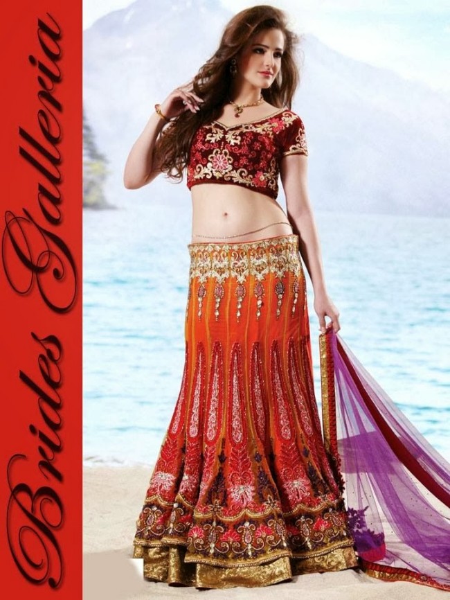 Indian-Bridal-Wedding-Lehangas-Velvet-Embroidered-Blouse-Fish-Cut-Lehenga-by-Brides-Galleria-1