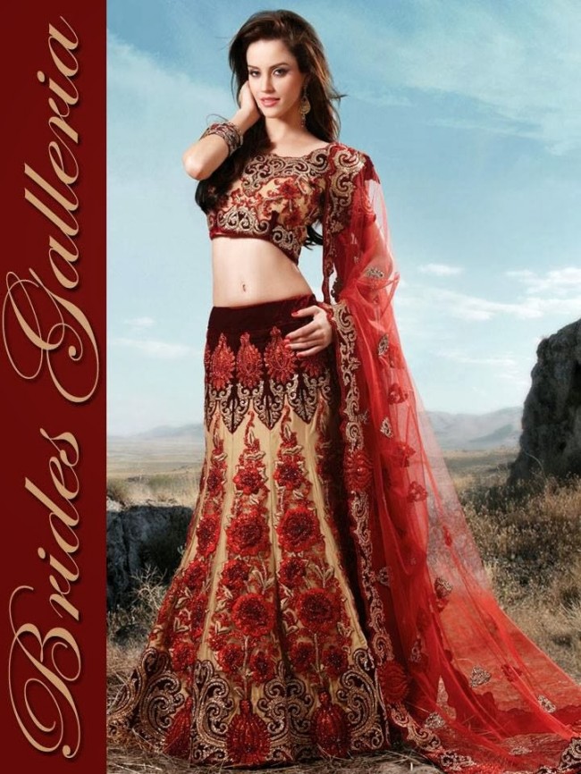 Indian-Bridal-Wedding-Lehangas-Velvet-Embroidered-Blouse-Fish-Cut-Lehenga-by-Brides-Galleria-10