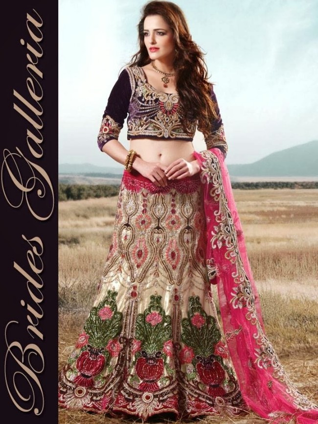 Indian-Bridal-Wedding-Lehangas-Velvet-Embroidered-Blouse-Fish-Cut-Lehenga-by-Brides-Galleria-6