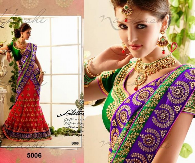 Wedding-Bridals-Indian-Colorful-Printed-New-Fashion-Sarees-Sari-Wear-Style-by-Nakkashi-