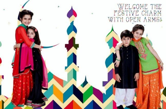Beautiful-Boys-Girls-Kids-Eid-New-Fashion-Suits-Dress-by-Nishat-Linen-2