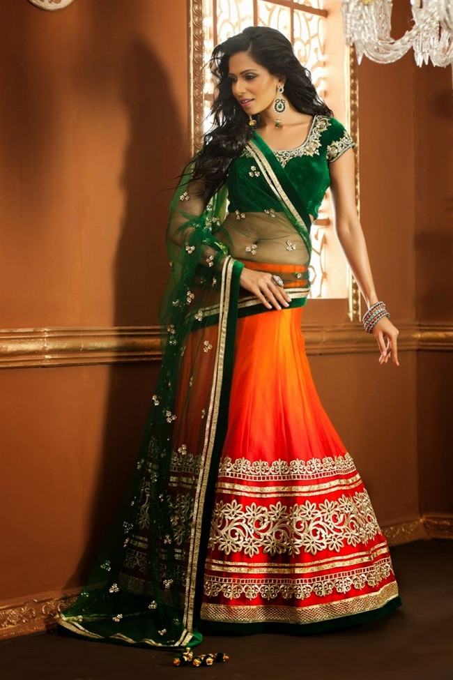 Wedding-Bridal-Lehenga-Choli-New-Fashionable-Colour-Printed-Outfits-Dress-4