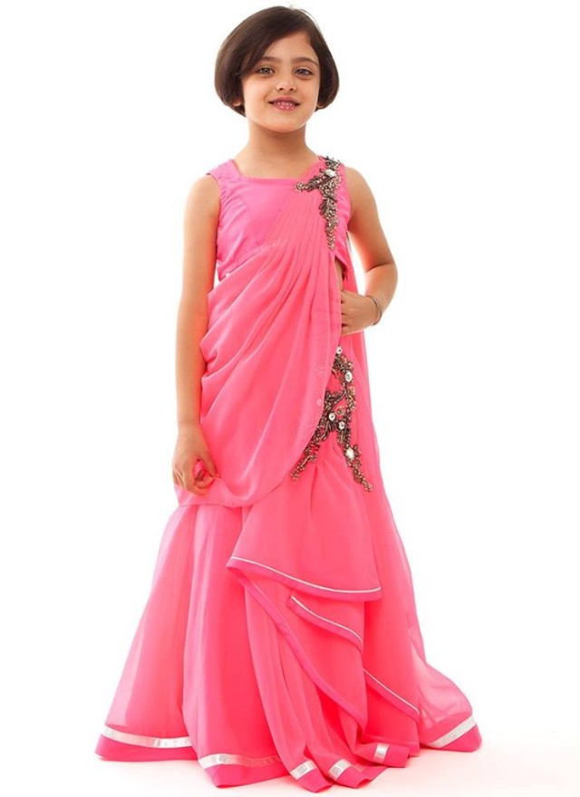 Pink Colour Kids-Girls-Child Wear Suits New Fashion Dress by Cbazaar-1