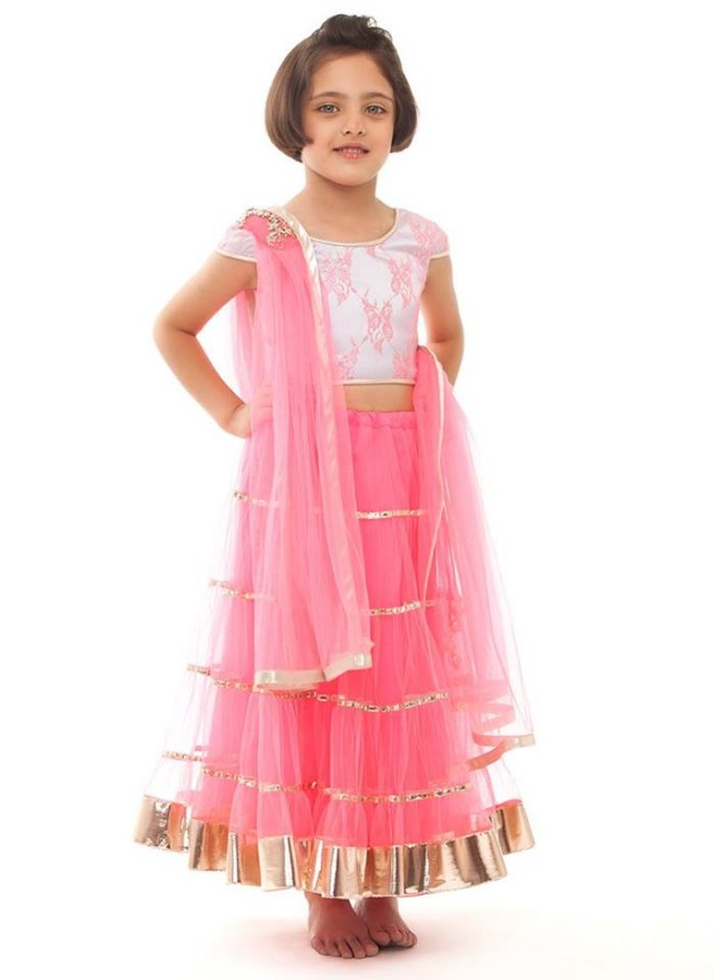 Pink Colour Kids-Girls-Child Wear Suits New Fashion Dress by Cbazaar-3