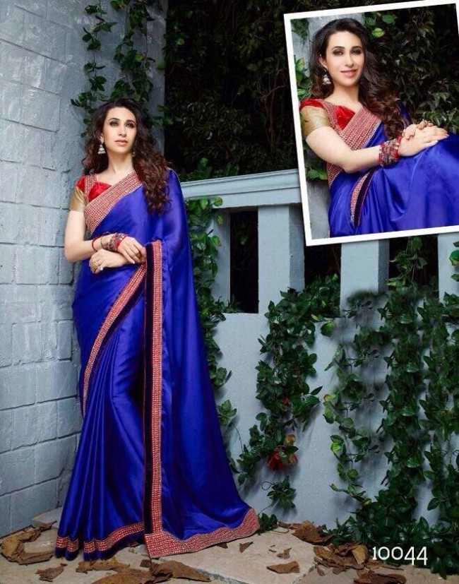 Indian-Bollywood Hot Actress Karishma Kapoor New Fashionable Saree-Sari-5