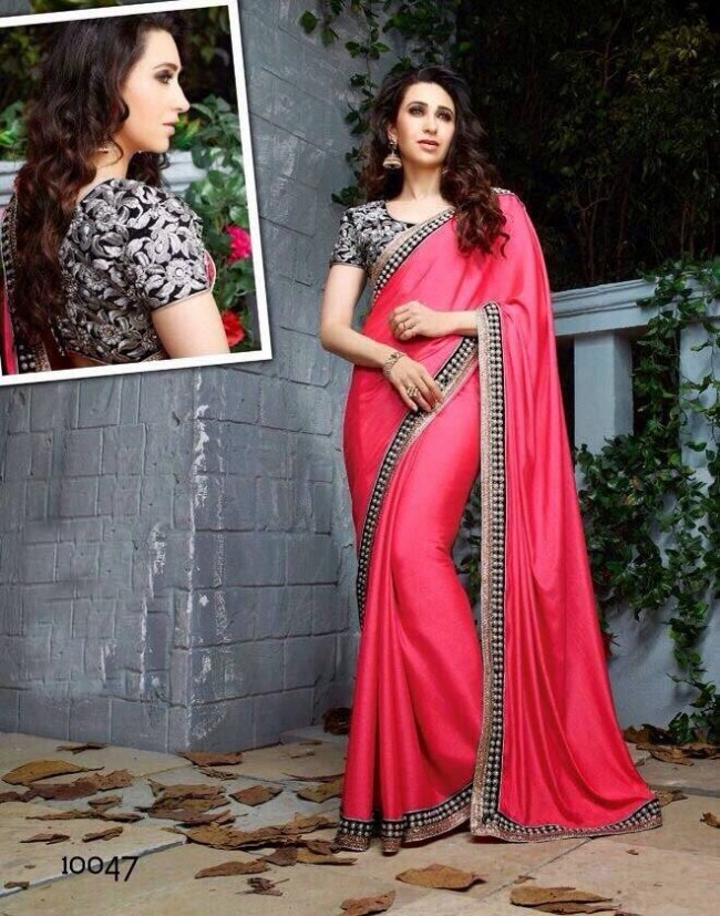 Indian-Bollywood Hot Actress Karishma Kapoor New Fashionable Saree-Sari-6