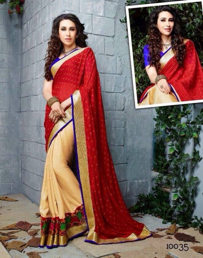 Indian-Bollywood Hot Actress Karishma Kapoor New Fashionable Saree-Sari-8