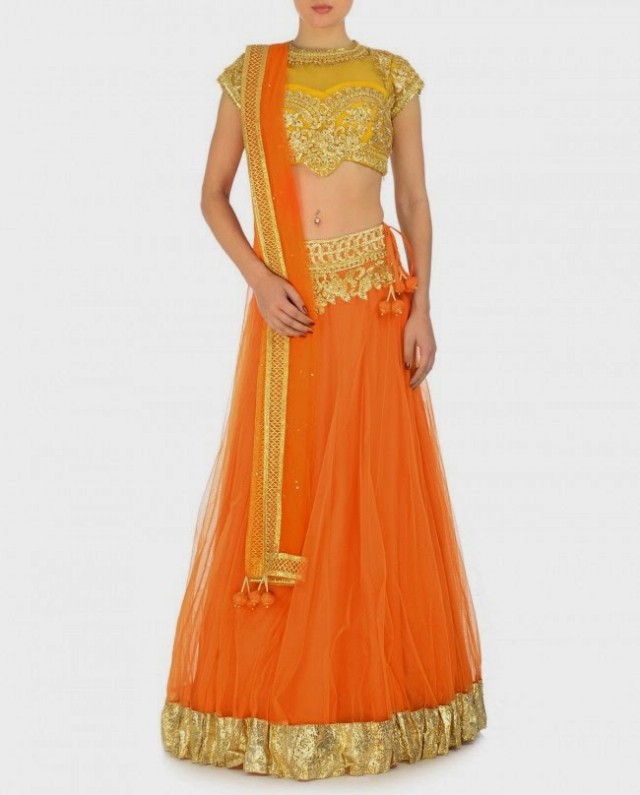 Indian Fashion Dress Designer Preeti S Kapoor's Fancy Anarkali Frock and Lehenga-Choli-1