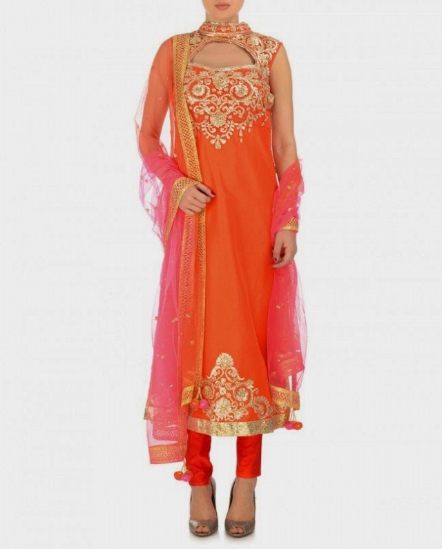 Indian Fashion Dress Designer Preeti S Kapoor's Fancy Anarkali Frock and Lehenga-Choli-9