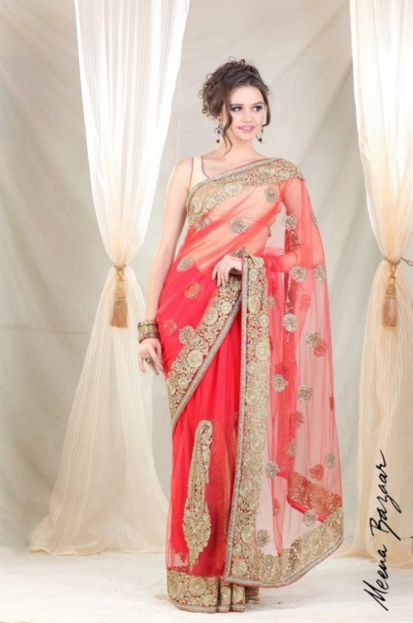 Meena Bazar Latest New Fashion Party Wear Lehenga Saree  for Girls-Women-4