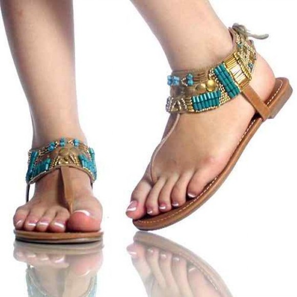 New Fashion Party Wear Flat Sandals-Chappal & Shoes Design  for Girls-Womens-1