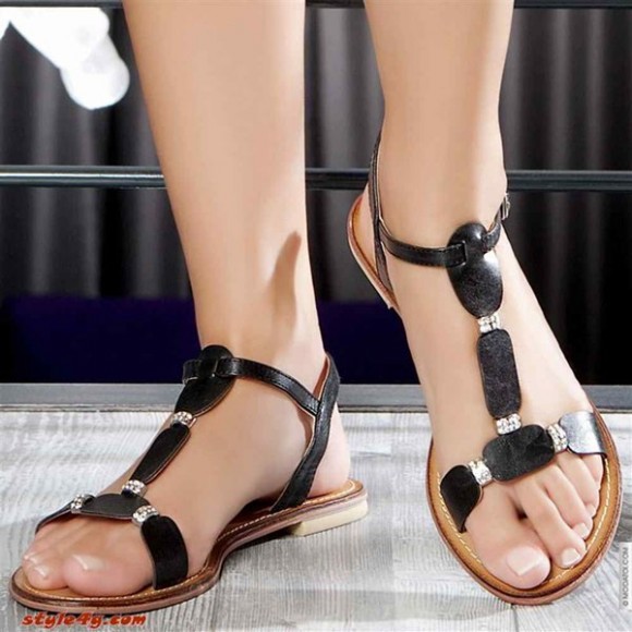 New Fashion Party Wear Flat Sandals-Chappal & Shoes Design  for Girls-Womens-2
