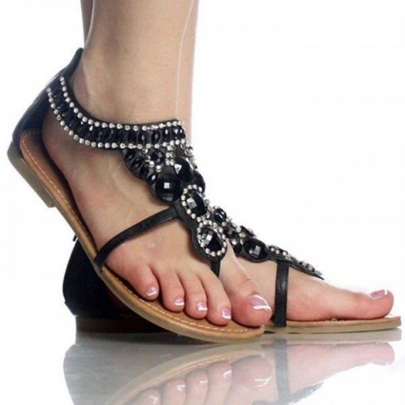 New Fashion Party Wear Flat Sandals-Chappal & Shoes Design  for Girls-Womens-6