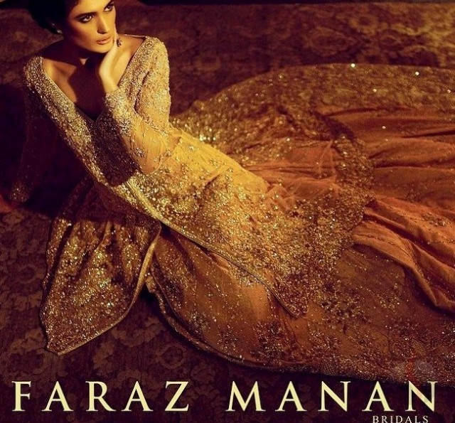 Pakistani New Fashion Dress Designer Faraz Manan Bridal-Wedding Brides-Dulhan Wear Gown Suits-