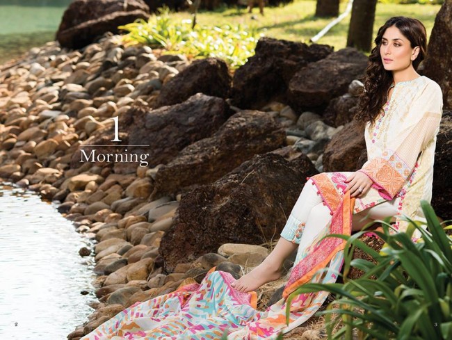 Fashion Dress Designer Faraz Manan Crescent Lawn Girls-Women Wear Suits by Kareena Kapoor-1